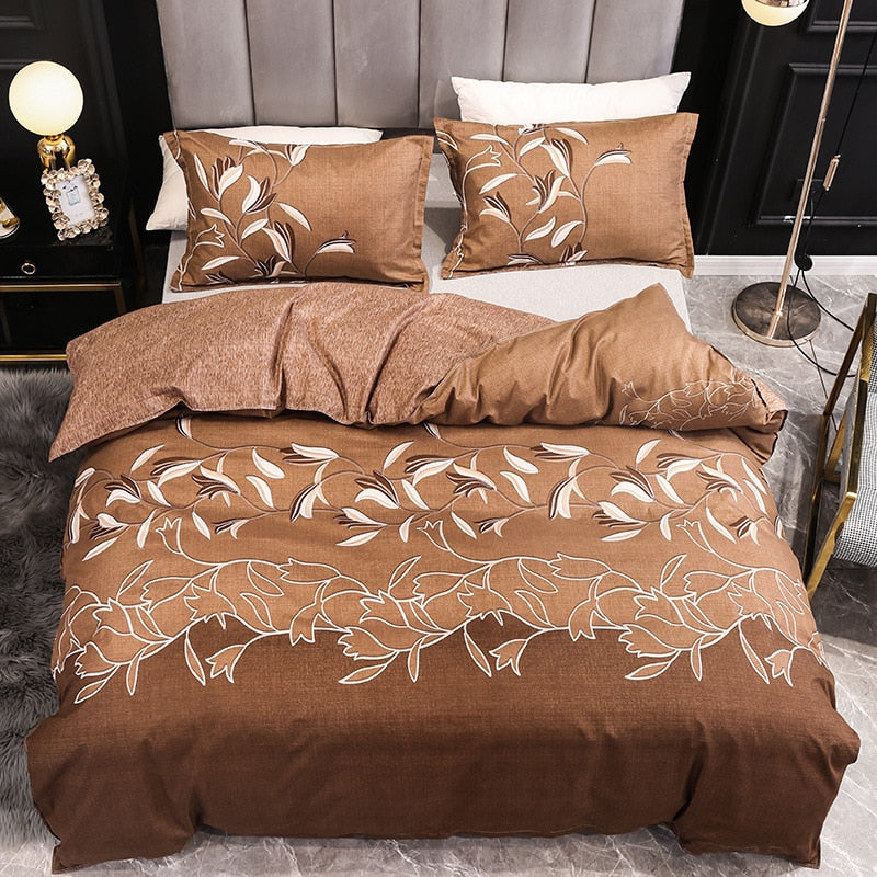 3pcs Nordic Exquisite Embroidery Bedding Set Bedroom Double Comfort Soft High Quality Quilt Cover and Pillowcase