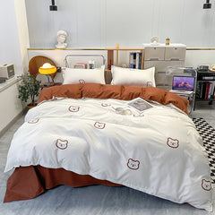 Home Textile Pink Bedding Set For Girl Kid Teen Beds Sheet Strawberry Duvet Quilt Cover Pillowcase Stripe Bed Sheet