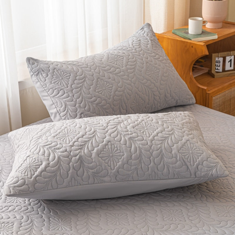 1 pc Waterproof Quilted Pillowcase Solid Color Pillow Cover Case 48x74cm Pillowsham
