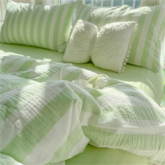 Four Piece Set on Washed Cotton Bed, Non Pure Cotton Bedding, Single Duvet Cover Set, Three Piece Set, Brushed