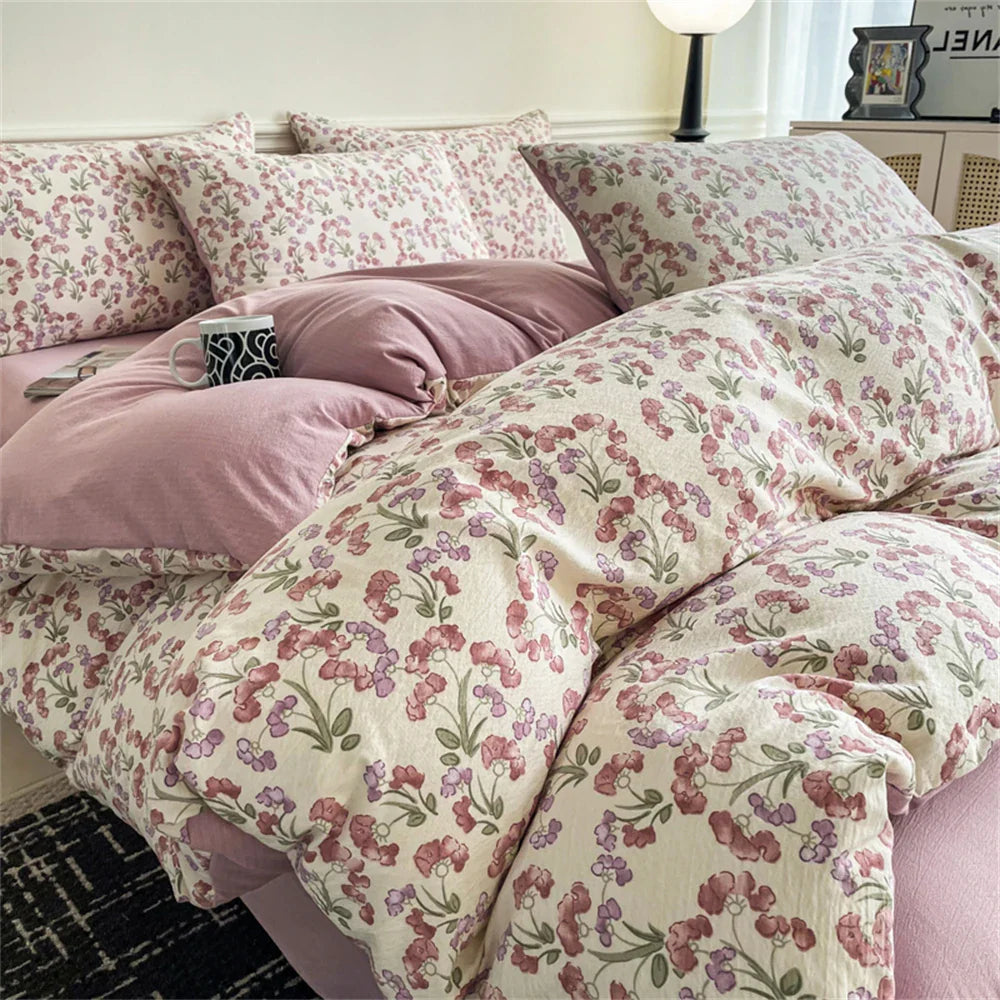 Jacquard Bedding Set Light Luxury Duvet Cover Pillowcase and Bedsheet Bed Linen Set Comforter Queen Bedroom Decor Home Textiles