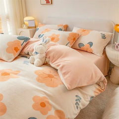 High Quality Winter Warm Thicken Super Soft Velvet Plush Duvet Cover King Queen Size Fine Coral Fleece Quilt Cover No Pillowcase