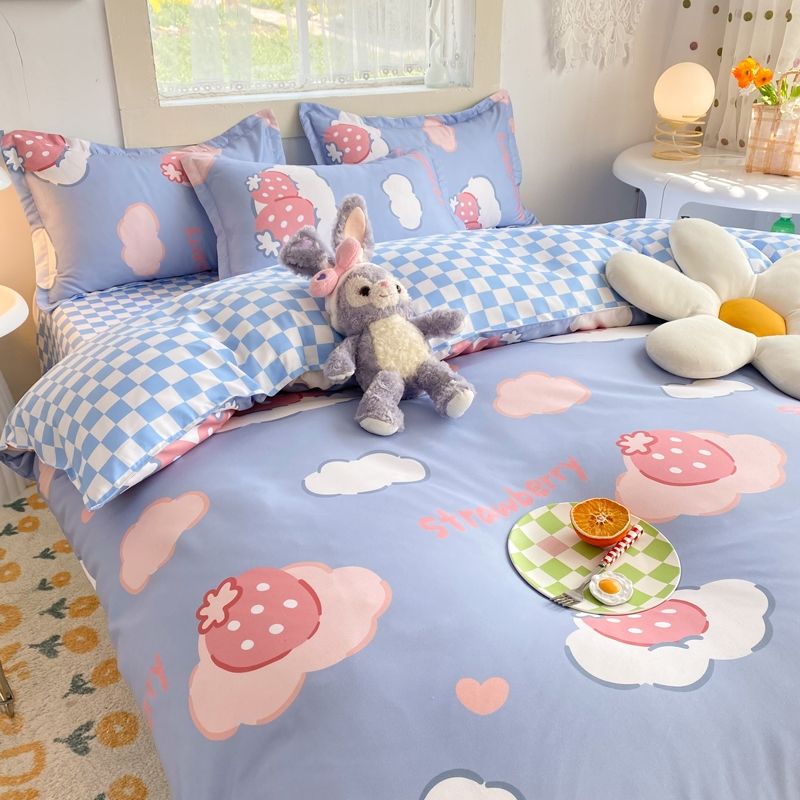 Checkerboard Bedding Set No Comforter Hot Sale Single Queen Size Flat Sheet Quilt Duvet Cover Pillowcase Polyester Bed Linens