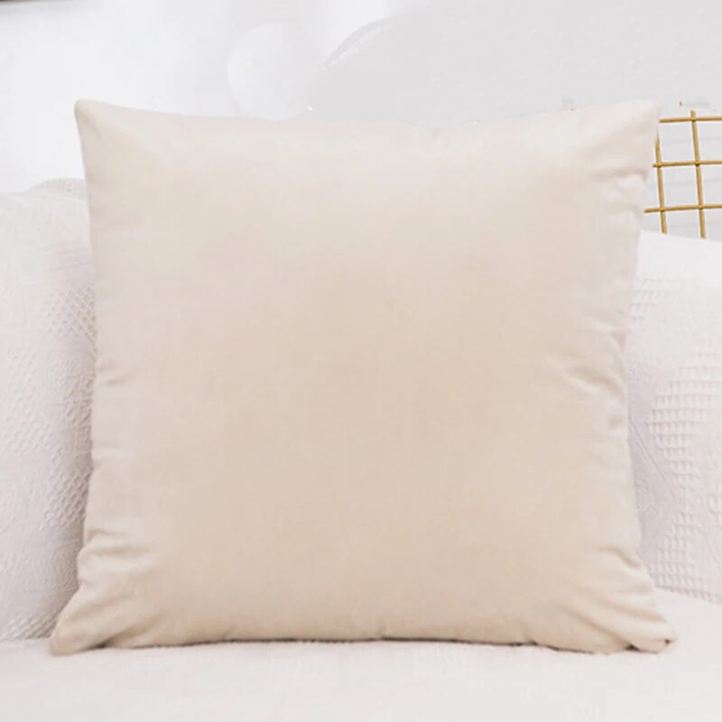 45x45cm Solid Color Luxury Velvet Throw Pillow Case Sofa Car Seat/Back Lumbar Cushion Cover Home Decor Bed Soft Pillowcase