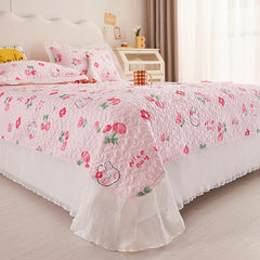 Chiffon Lace Quilting Double Bed Spread Princess Style Cotton Sandwich Queen Bedspread Home Comfortable Bed Cover Not Pillowcase