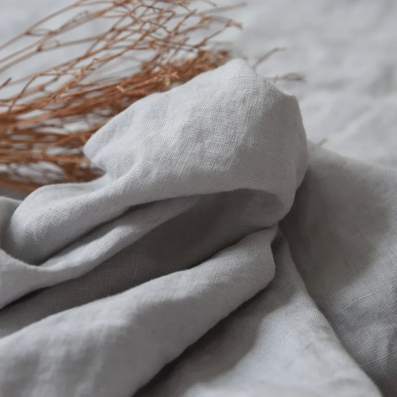Bed Sheet Set 4 Piece 100% Pure Linen Bedding 1 Flat Sheet 1 Deep Pocket Fitted Sheet 2 Pillowcases Flax Sheets Set Bedding Set