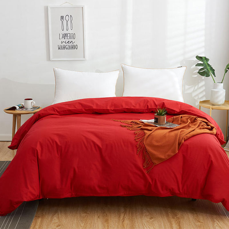 100% Cotton Duvet Cover 1piece Solid Color With Zipper Quilt Cover King Size Blanket Cover No Pillowcase