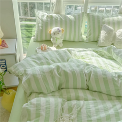 Four Piece Set on Washed Cotton Bed, Non Pure Cotton Bedding, Single Duvet Cover Set, Three Piece Set, Brushed