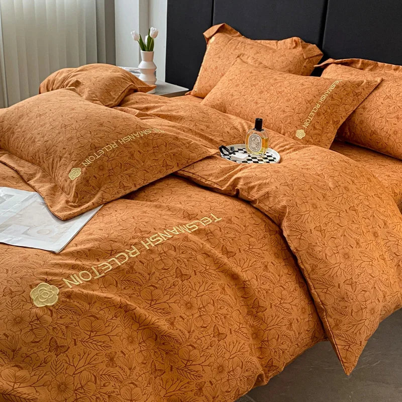 100% Pure Cotton Bedding Set Printing Quilt Cover Set King Size Duvet Cover Set Skin Friendly Fabric Bedding Cover Set