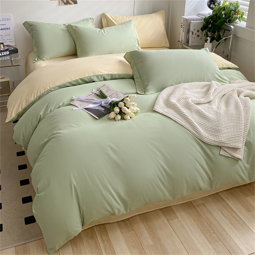 Bedding Set Boy Girl Duvet Cover Flat Sheet Pillowcase Aesthetic Bedcloth Double Cover Flat  Soft Comfort  Bed Sheet Pillowcase