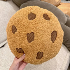 Creative Cookies Pillows Round Shape Chocolate Biscuits Stuffed Plush Toys Realistic Food Snack Seat Cushion Plushie Props Gifts