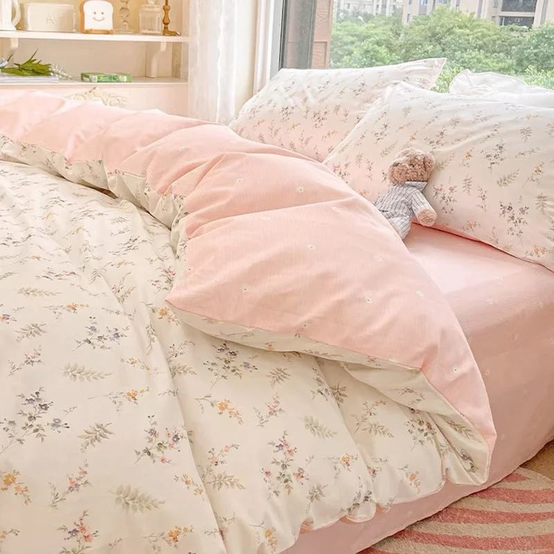 Ins Nordic Butterfly Bedding Set Flat Bed Sheet Duvet Cover Twin Full Queen Nordic Bed Linen Boy Girl Bedding Sets