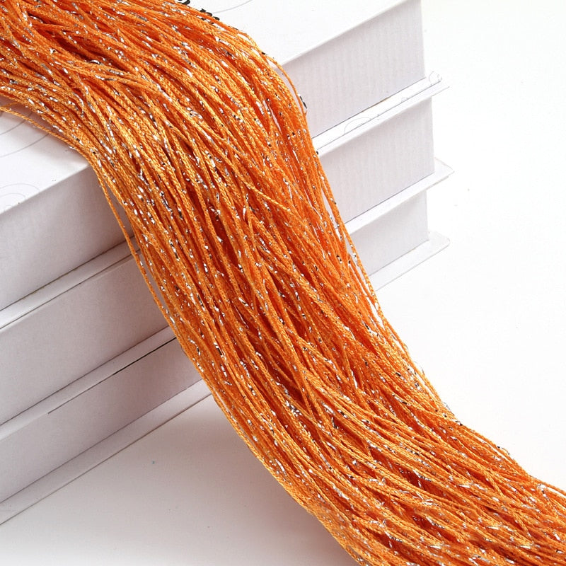 100x200CM Living Room String Curtain Shiny Tassel Silver Line  Solid Color Window Home Door Divider Curtain