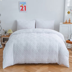 Luxury Nordic Tufted Solid Color Sheet Set Couple Double Bed Bedding Set Bedspread Quilt Cover Pillowcase for Bedroom