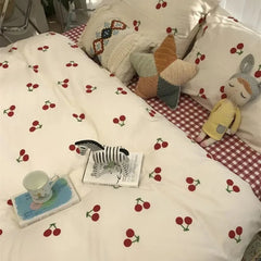 Tulips Duvet Cover Set with Flat Sheet Pillowcases Fashion Twin Double Queen Size Bed Linen Soft Boys Girls Bedding Kit