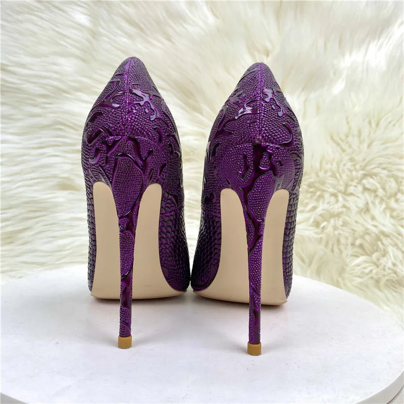 Reptile Skin Texture Open-Side Stiletto