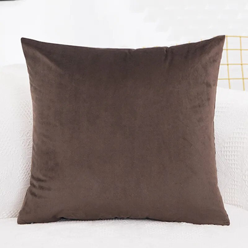 45x45cm Solid Color Luxury Velvet Throw Pillow Case Sofa Car Seat/Back Lumbar Cushion Cover Home Decor Bed Soft Pillowcase