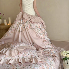 Floral Print Egyptian Cotton Bedding Sets Bed Linens Queen King Ru Size Underwear