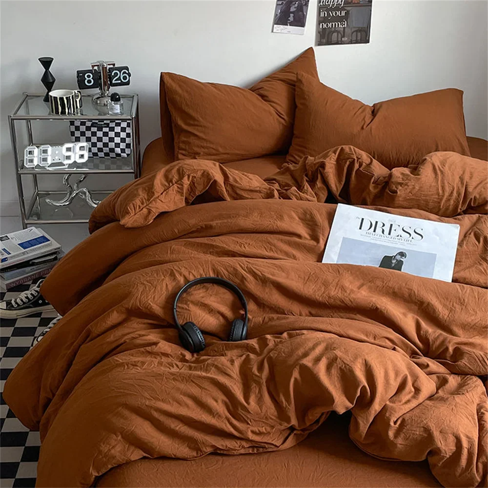 100% Thick Brushed Bed Sheets, Duvet Cover Set, Four Piece Bedding Set Three Piece Bedding, Fully Enclosed for Home Gift