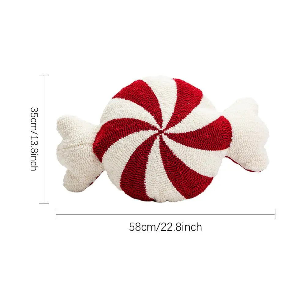 Christmas Candy Cane Pillow Gingerbread House Decoration Plush Throw Pillow Winter Home Decor Living Room Sofa Couch Cushions