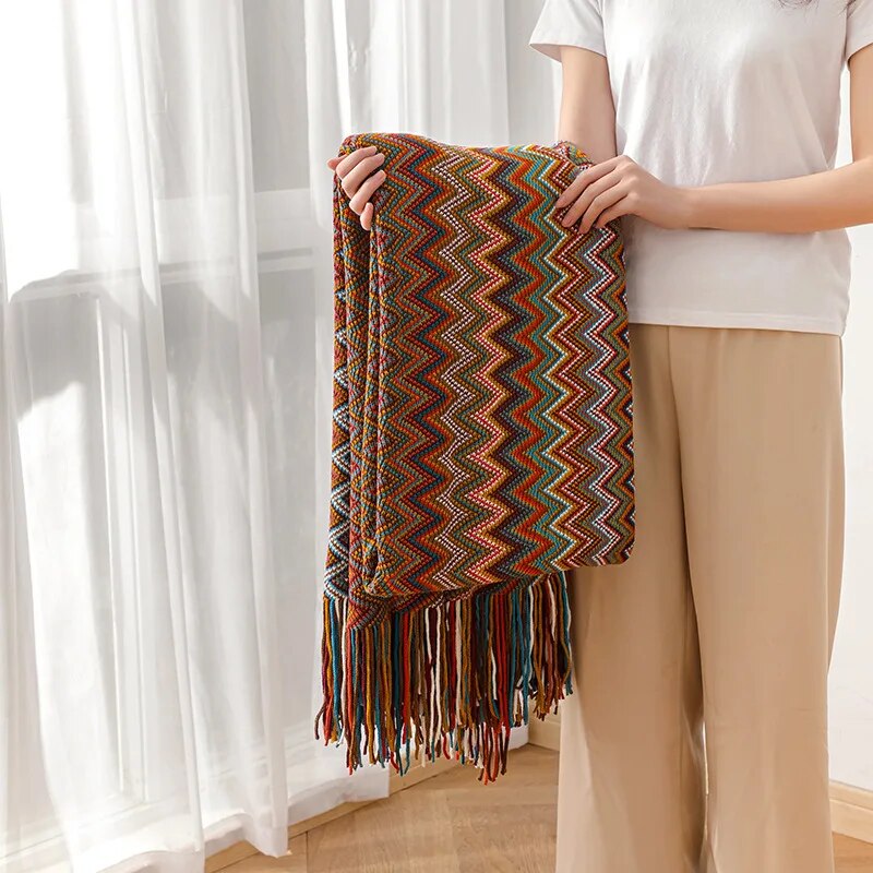 Bohemian Plaid Sofa Blanket Summer Knitted Comfortable Soft Blankets for Bed Sofa Cover Bedspread Office Nap Blanket
