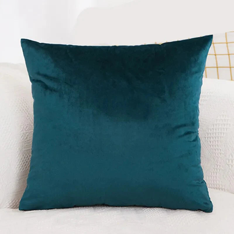 45x45cm Solid Color Luxury Velvet Throw Pillow Case Sofa Car Seat/Back Lumbar Cushion Cover Home Decor Bed Soft Pillowcase