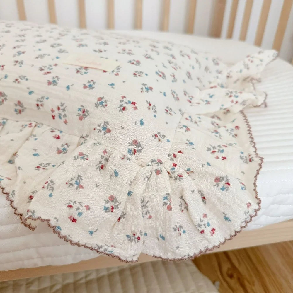 INS Ruffle Edge Gauze 100% Cotton Princess Pillow Case 30X50 48X74cm Breathable Pillowcase Decorative for Home Bedding Bedroom