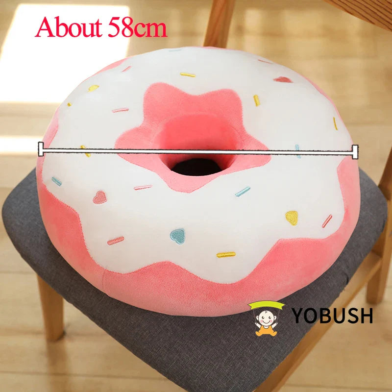 Candy Colors Donut Plush Pillow Floor Chair Round Sitting Seat Cushion Soft Creative Snack Food Throw Pillow For Kids Birthday
