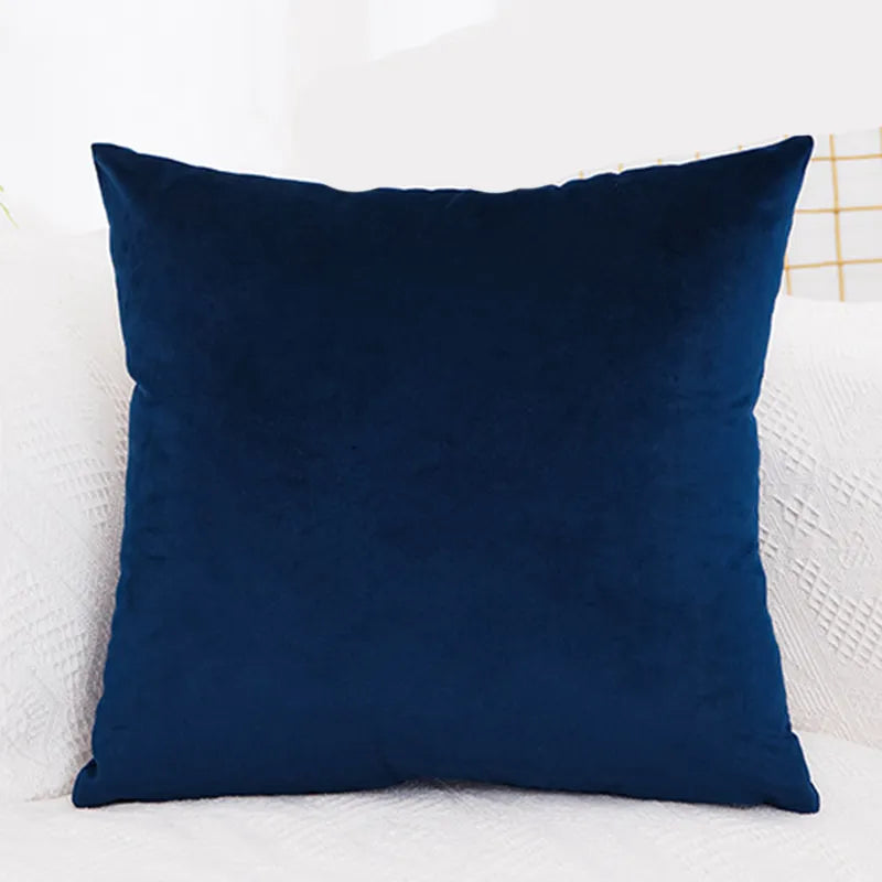 45x45cm Solid Color Luxury Velvet Throw Pillow Case Sofa Car Seat/Back Lumbar Cushion Cover Home Decor Bed Soft Pillowcase
