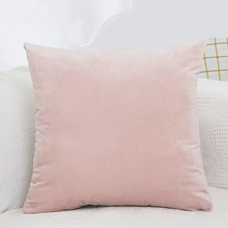 45x45cm Solid Color Luxury Velvet Throw Pillow Case Sofa Car Seat/Back Lumbar Cushion Cover Home Decor Bed Soft Pillowcase