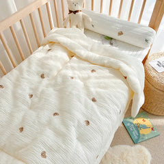 Korean Cream Baby Quilt Pure Cotton Mink Blanket Baby Four Seasons Warm Soft Wool Swaddle Wrapped Bedding 1.2x1.5M
