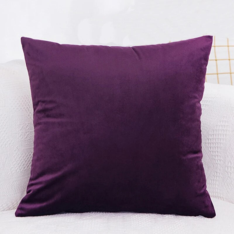 45x45cm Solid Color Luxury Velvet Throw Pillow Case Sofa Car Seat/Back Lumbar Cushion Cover Home Decor Bed Soft Pillowcase