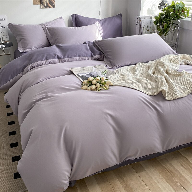 Bedding Set Boy Girl Duvet Cover Flat Sheet Pillowcase Aesthetic Bedcloth Double Cover Flat  Soft Comfort  Bed Sheet Pillowcase