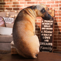 HOT 3D Lifelike Animal Cute Bend Dog Printed Throw Pillow Funny Dog Head Cosplay Children Favorite Toy Cushion for Home