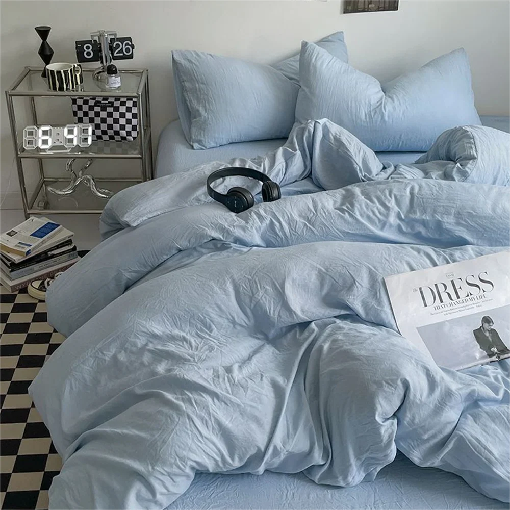 100% Thick Brushed Bed Sheets, Duvet Cover Set, Four Piece Bedding Set Three Piece Bedding, Fully Enclosed for Home Gift