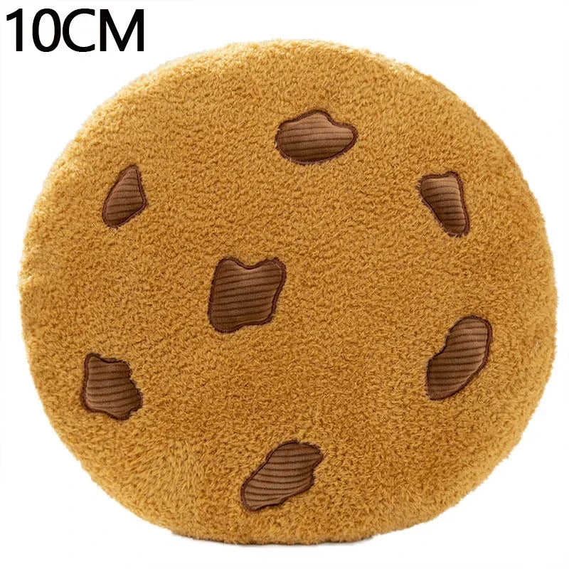 Creative Cookies Pillows Round Shape Chocolate Biscuits Stuffed Plush Toys Realistic Food Snack Seat Cushion Plushie Props Gifts