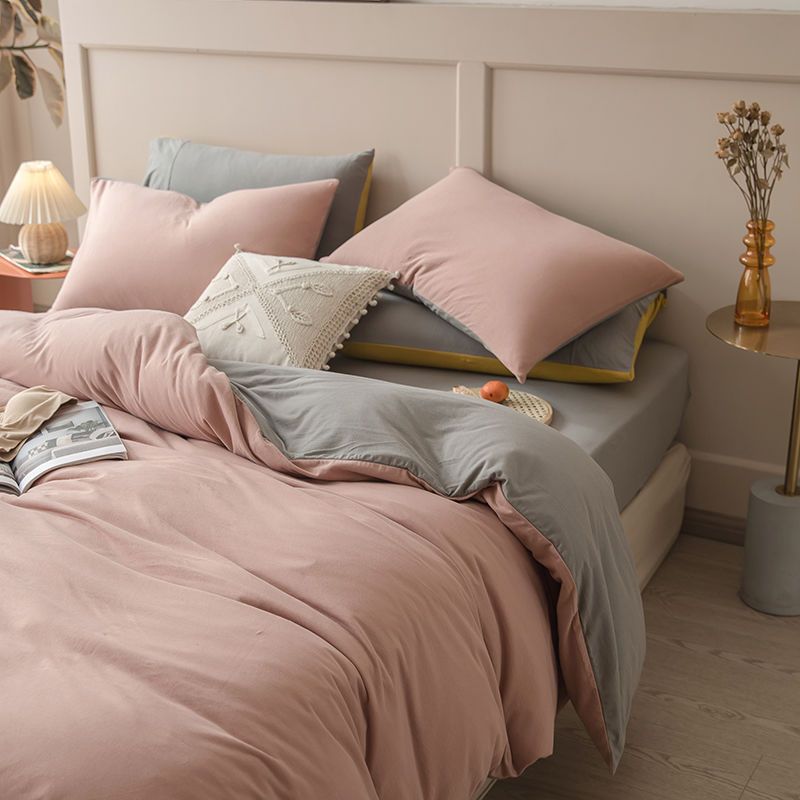 Bedding Set Nordic Single Double Flat Sheet Duvet Cover Pillowcase Soft Microfiber Full Queen Size Bed Linen