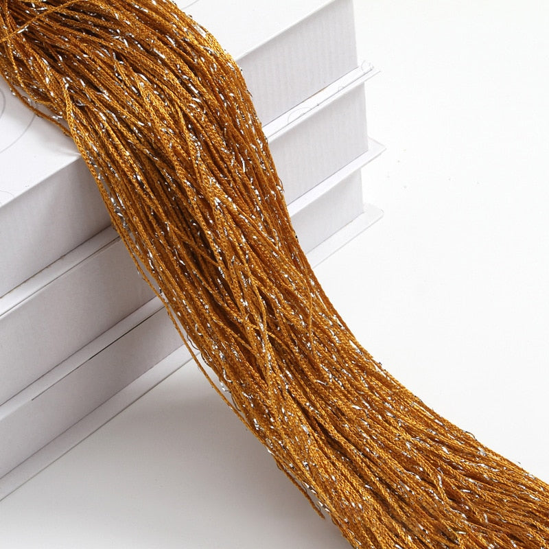 100x200CM Living Room String Curtain Shiny Tassel Silver Line  Solid Color Window Home Door Divider Curtain