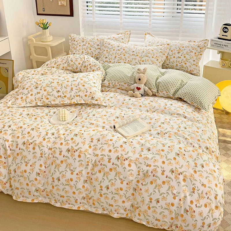1pc Quilt Cover Stripe Style Duvet Cover Skin-friendly Bed Linen Girls Boys Room Bedding Covers (No Pillowcase)