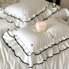 Luxury 1000TC Australian Long Staple Cotton French Princess Wedding Bedding Set Ruffles Edge Duvet Cover Bed Sheet Pillowcases