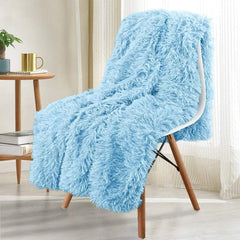 Double Layer Plush warm winter throw Blanket home Bedspread on the bed plaid chair towel sofa cover lamb bed blankets and throws