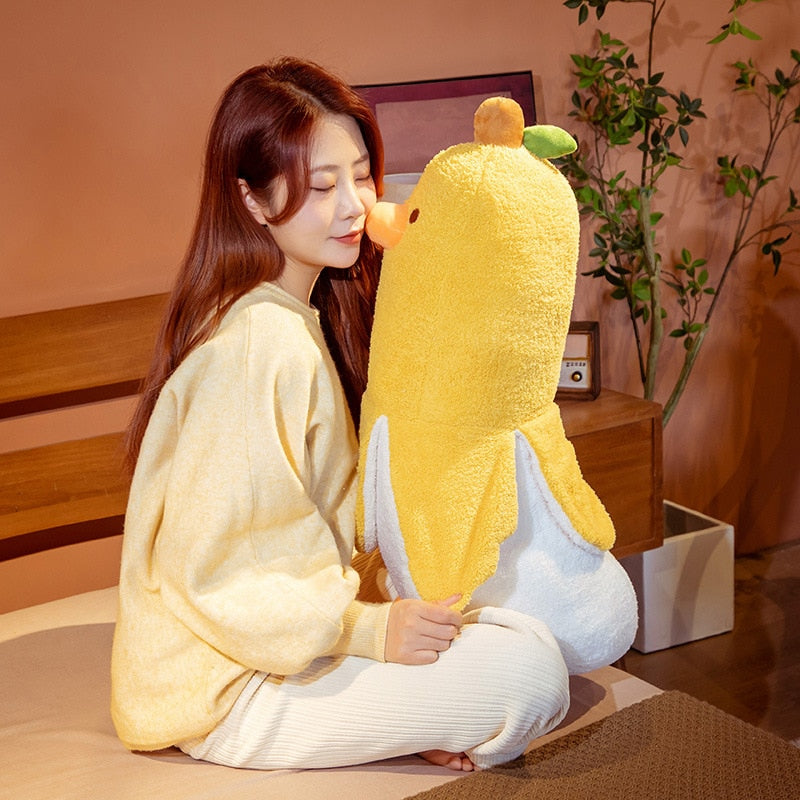 50/70CM Creative Banana Duck Plush Toys Pillow Soft Down Cotton Cartoon Sleeping Pillow Home Sofa Bed Decoration Girl Gifts