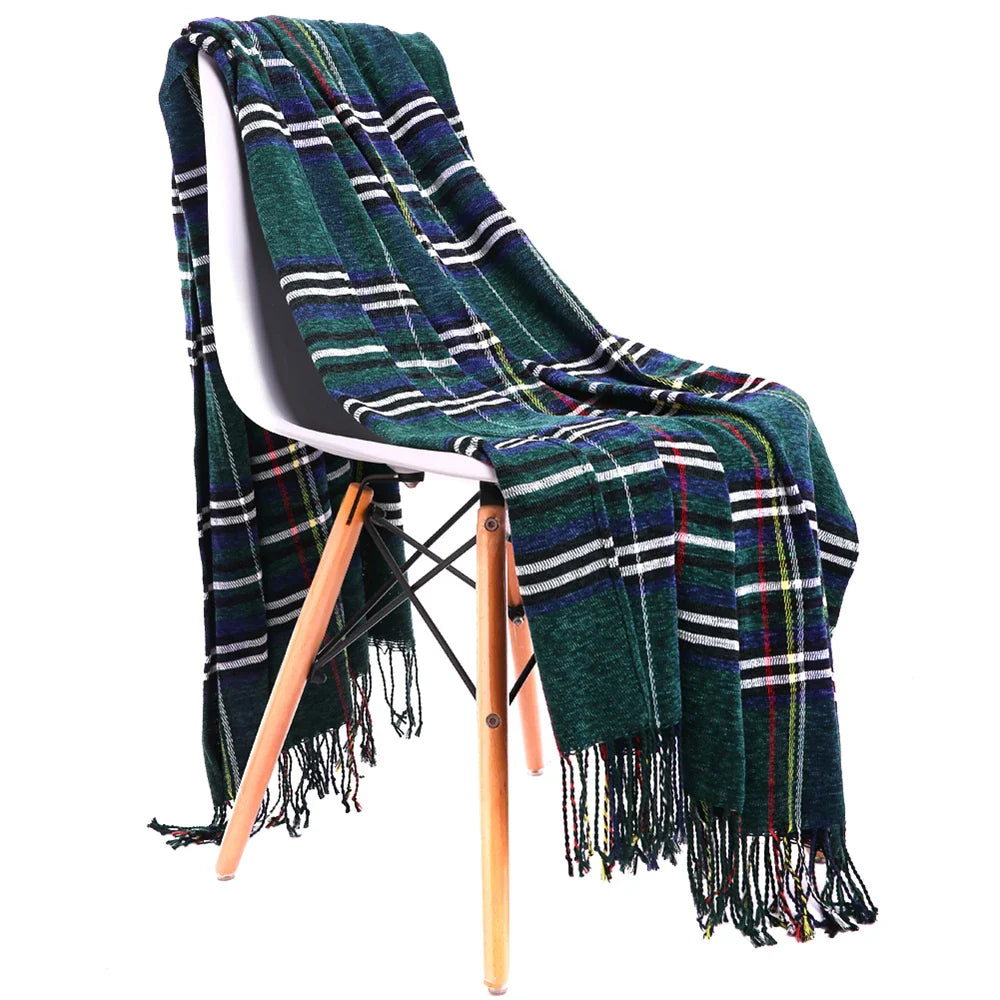 Chenille Blanket Sofa Bed Office Adult Kids Tasseled Blanket Four Seasons Soft Home Portable Blanket
