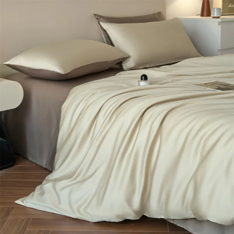 100s Lyocell Silkly Bedding Sets Summer Bed Linens Ru Europe Queen King Single Size Pillowcase Sheet Duvet Cover