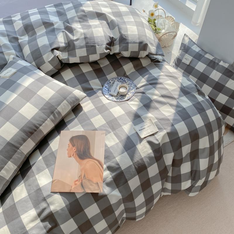 1pc 100%Cotton Duvet Cover Plaid Comforter Covers funda nordica cama 150 Single/Queen/King Quilt Cover(no pillowcase)