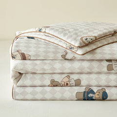 Summer Quilt  Class A Knitted Aerobic Cotton Printed Soybean Quilt Summer Bedspread Home Textiles