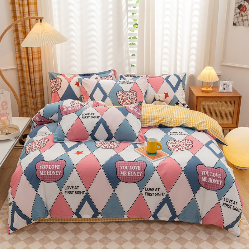 1 Pc 100% Cotton Duvet Cover 200x200,Small Fresh Single Quilt Cover,Without Pillowcase,No Bed Sheet
