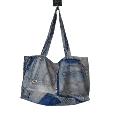 Cool Patchwork Denim Tote Bag  - WINI