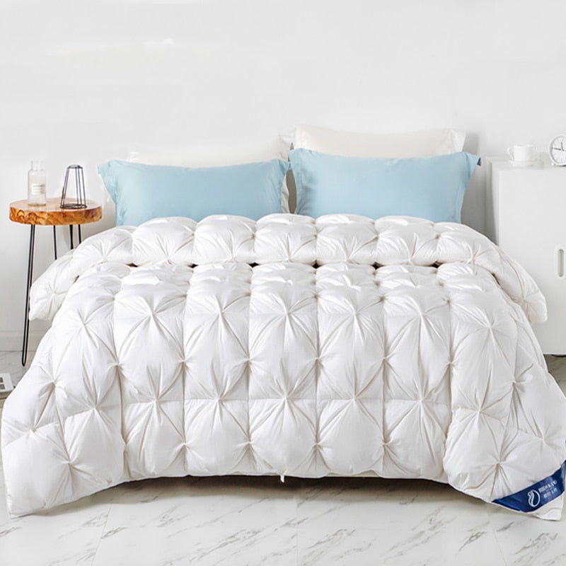 Peter Khanun 100% White Goose Down Filler 3D Bread Duvet/Quilt/Comforter Winter Luxury Blankets 100% Cotton Shell 015