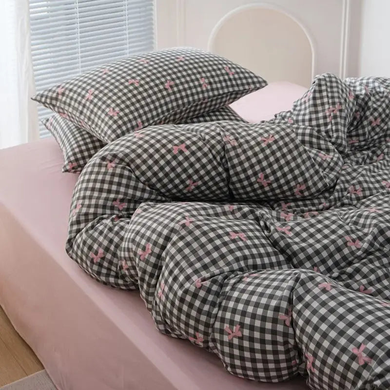 Japanese Style Bedding Set Flat Sheet Pillowcases Duvet Cover No Filler Single Full Size Spring Summer Hotel Bed Linens